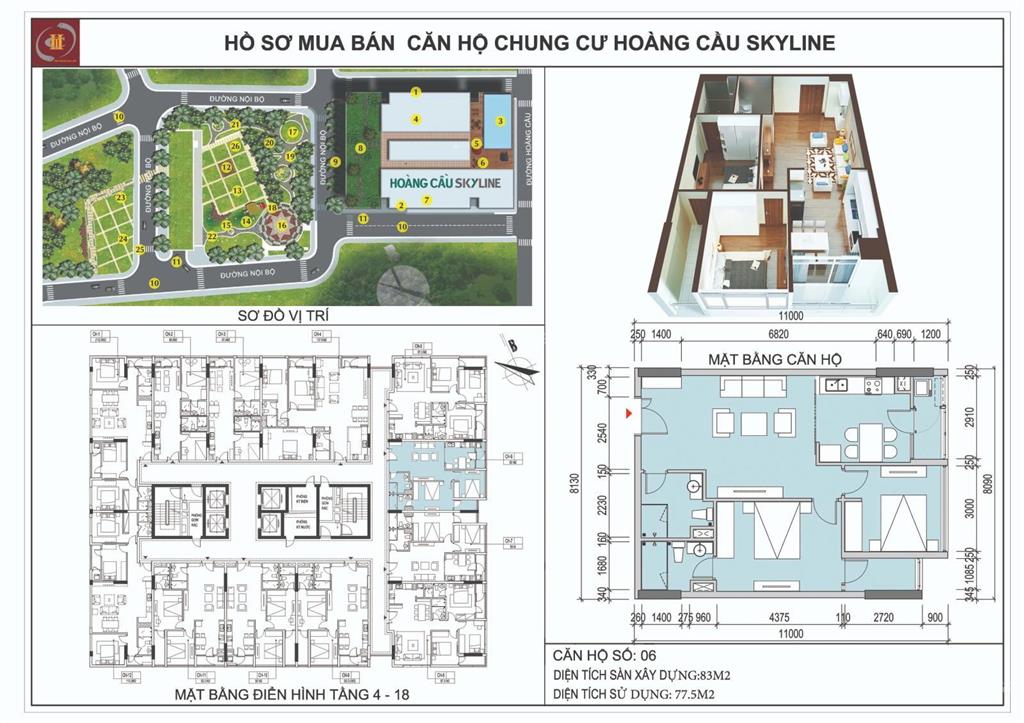 Tôi bán 2 căn ngoại giao tòa nhà sky line 36 hoàng cầu,80m2 2pn