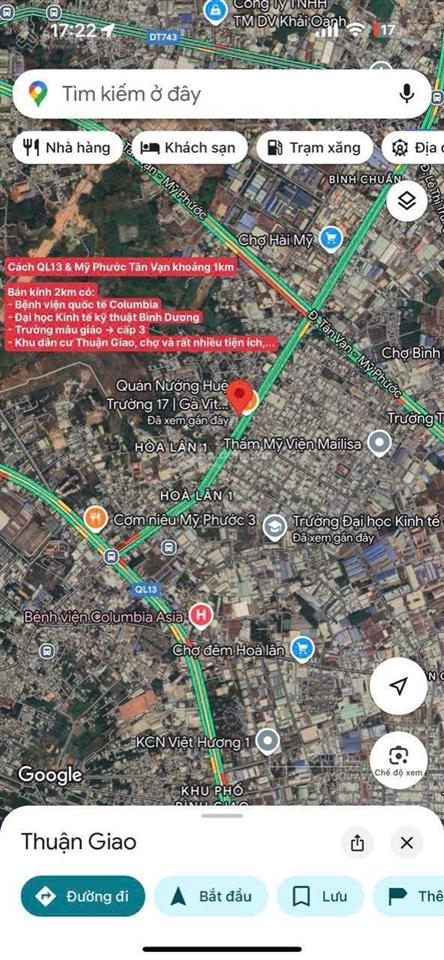 Bán đất 404.5m2 tại thủ khoa huân, thuận giao, thuận an, bình dương, giá tốt 5,6 tỷ