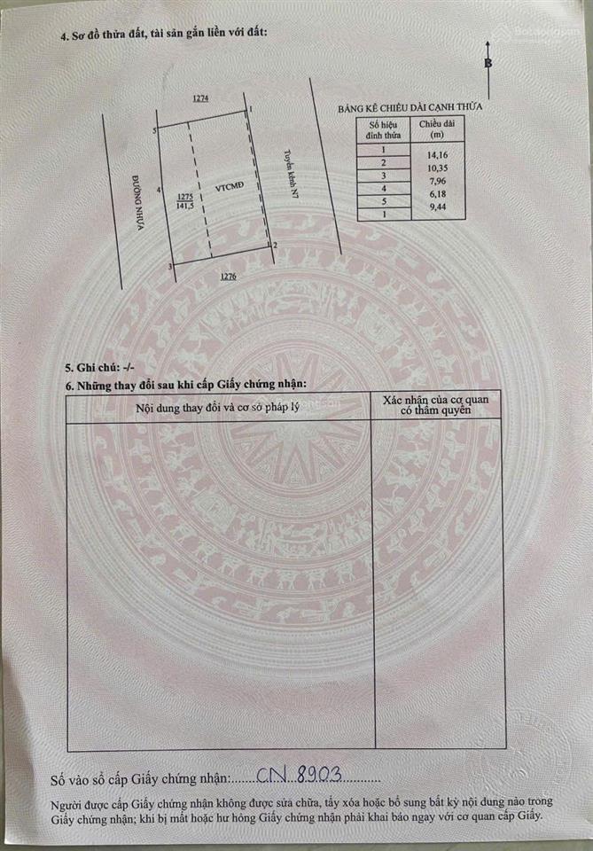 Bán đất mặt tiền 14m đường nguyễn huệ  xã đất đỏ  tp hcm