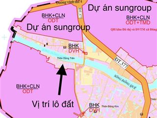 218m2 cạnh sông chia được 2 lô gần dự án sun