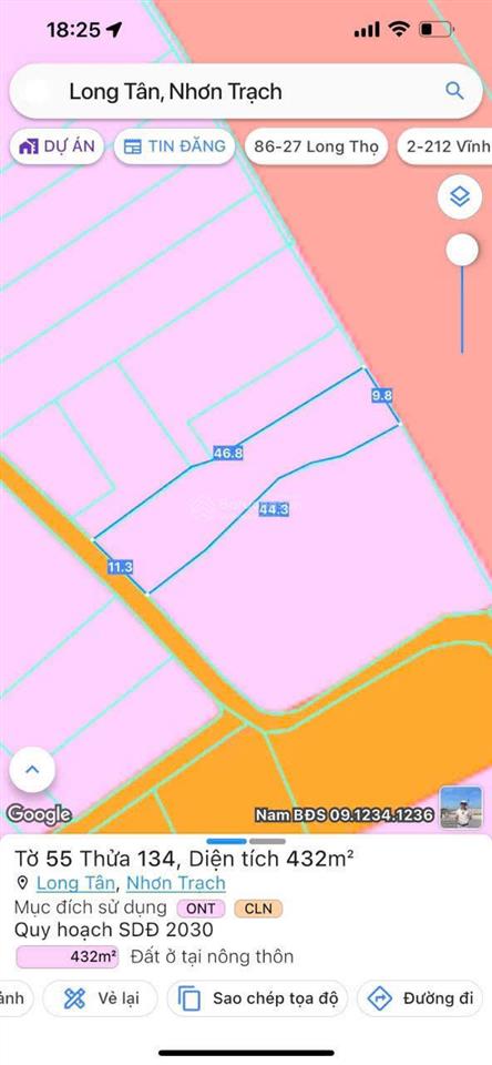 Bán đất ở long tân, nhơn trạch, đn. pháp lý đầy đủ, dt 11mx44m, giao dịch sang tên ngay trong ngày