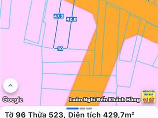 Bán đất mặt tiền hùng vương, phước an. dt 9,6mx47m, có 100m2 thổ cư, giao dịch ngay trong ngày