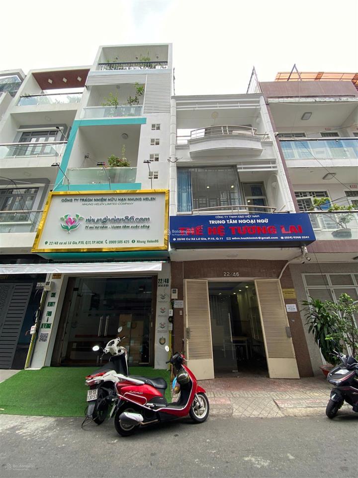Cho thuê nhà nguyên căn 22 lữ gia. dt 4 x 15m, 4 tầng nhà đẹp. hẻm 7m thông. 0909, 341, 084