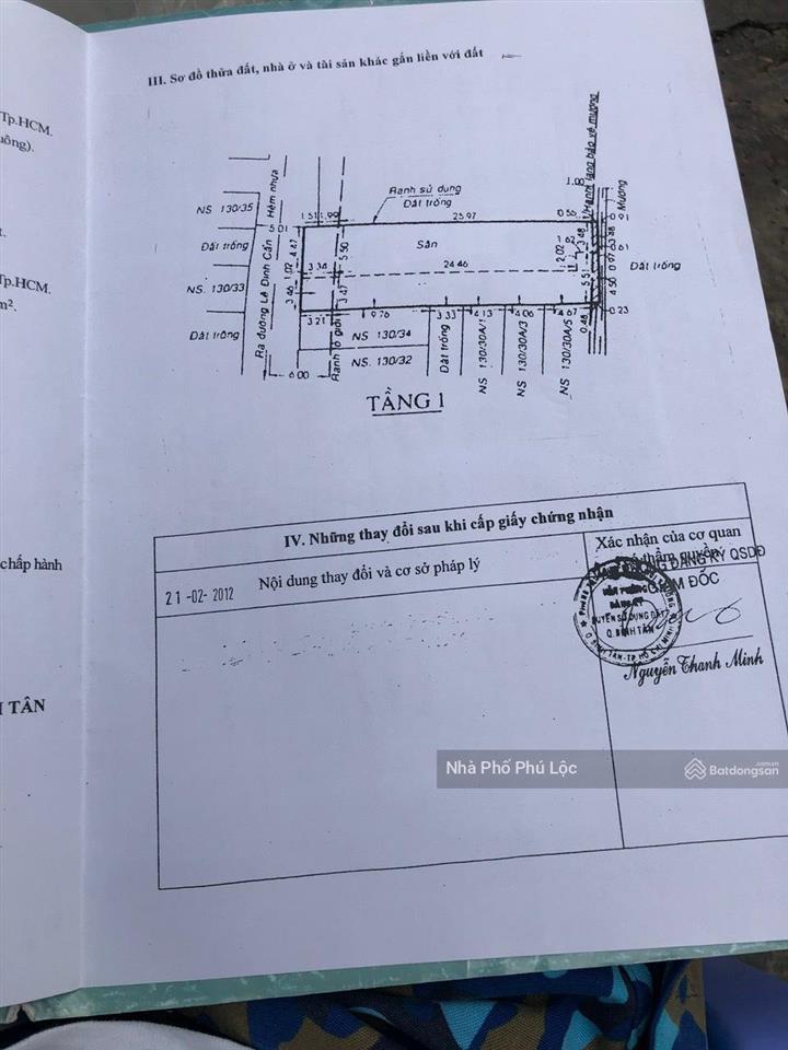 Cần bán gấp 264m2  hẻm 10m đường lê đình cẩn, q. bình tân  gía chỉ 53tr/m2