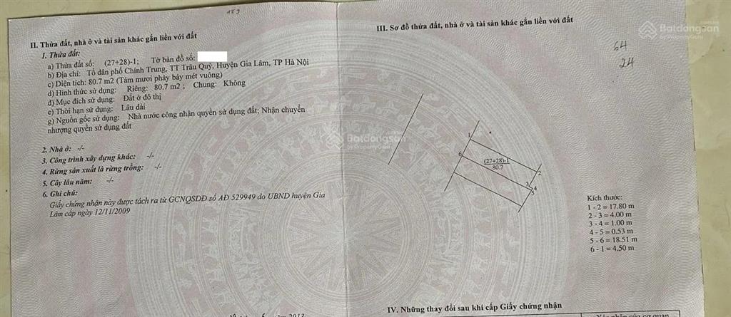 Mặt phố, kinh doanh sầm uất, quy hoạch ổn định trung tâm thị trấn trâu quỳ, gia lâm.