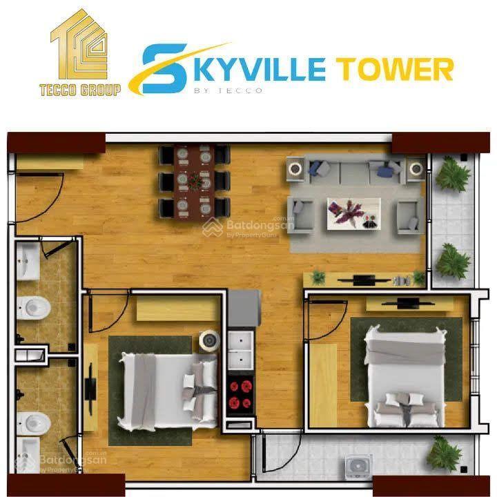 Cc nhượng lại căn hộ tecco skyville, diện tích 81m2, thiết kế 3pn, 2vs, 2logia, loanh quanh 4,x tỷ