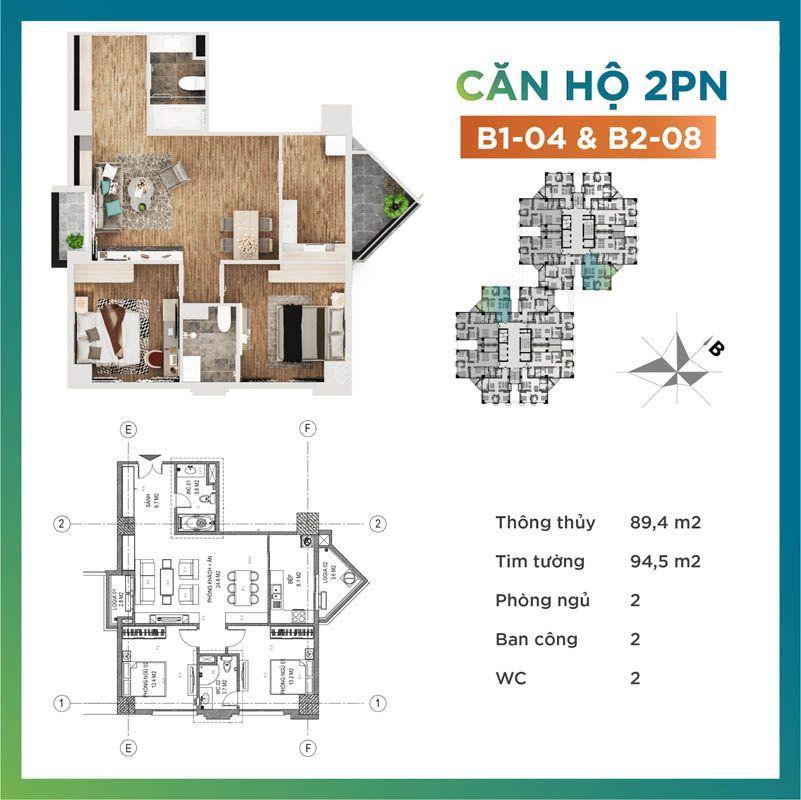 Cần chuyển nhượng căn hộ 88m2, 2pn, 2vs tecco garden, căn góc hai mặt thoáng mát, giá tốt nhất.
