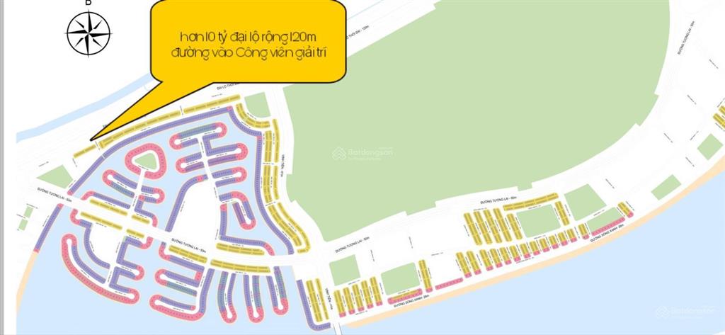 Hơn 10 tỷ căn mặt tiền đại lộ lớn, cổng vào công viên thiên đường giải trí vui chơi 122ha