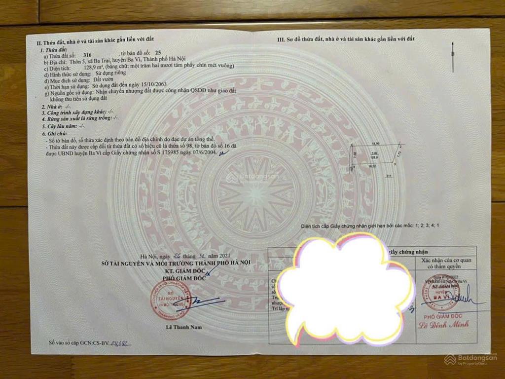 Lô đất trung tâm xã ba trại, sẵn ao nhỏ, cách trục chính 20m, tl86 (xe bus), chợ, ub xã, trạm 300m