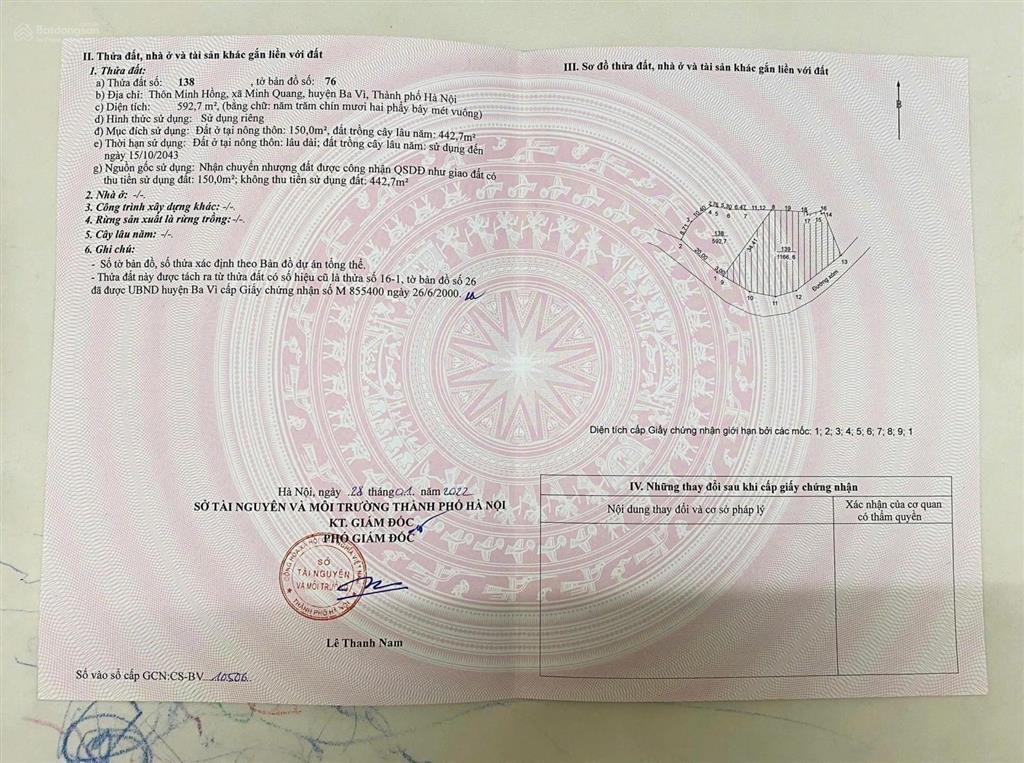 Đất ba vì có 23m mặt tiền đường nhựa huyện lộ sầm uất, cách tl414 chỉ hơn 100m, view núi thoáng mát