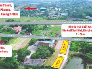 Lô góc cẩm lĩnh 23 mặt tiền đường thông thoáng, view cánh đồng mát mẻ, cách hồ suối hai chỉ 1,5km