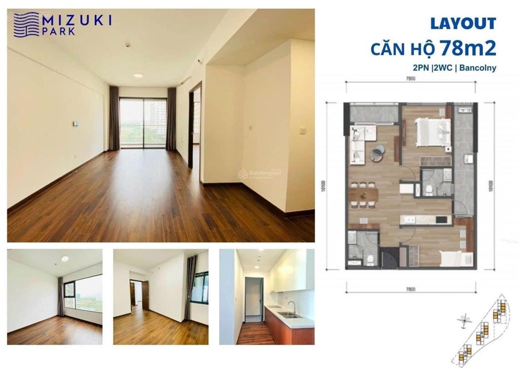 Cho thuê ch 2pn, 2wc ở mizuki park, 9 triệu, 78m2.  pkd mizuki 0937 532 ***