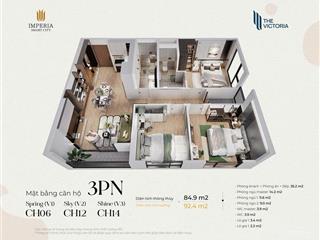 Nhà em bán căn góc hoa hậu 81.1m2 3pn 2wc tòa v1 the victoria giá 5,9 tỷ
