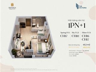 Chính chủ bán ch 45.1 m2 1pn+1 2wc view bể bơi ,tòa v3 the victoria giá 3,6 tỷ
