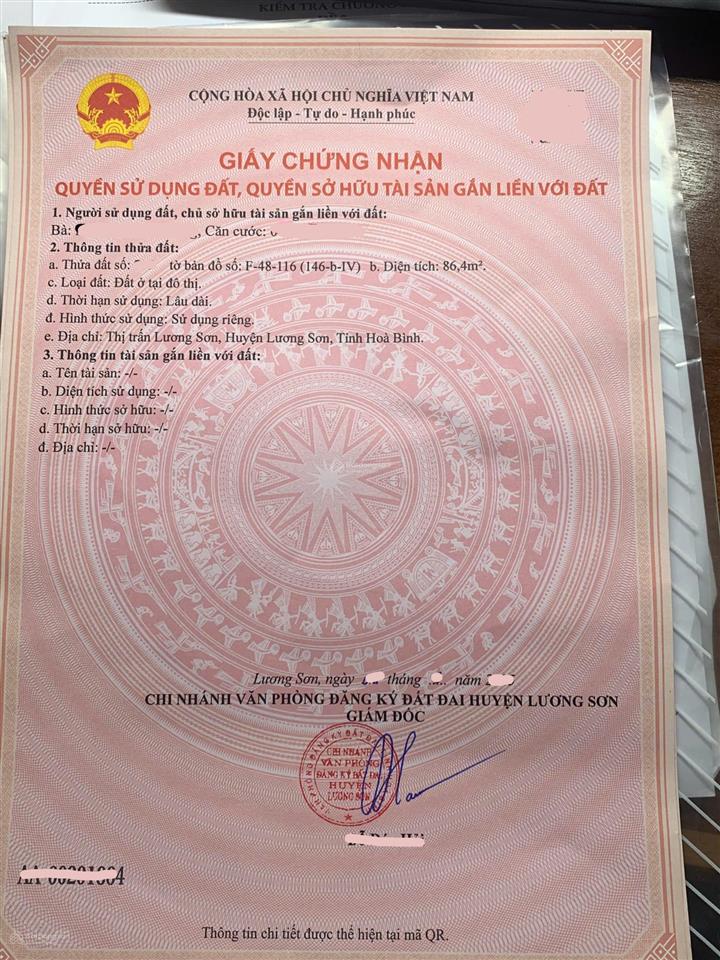 Bán 86,4m2 river view lương sơn, phú thọ, giá 2,6 tỷ. cách bến xe yên nghĩa hn 20km