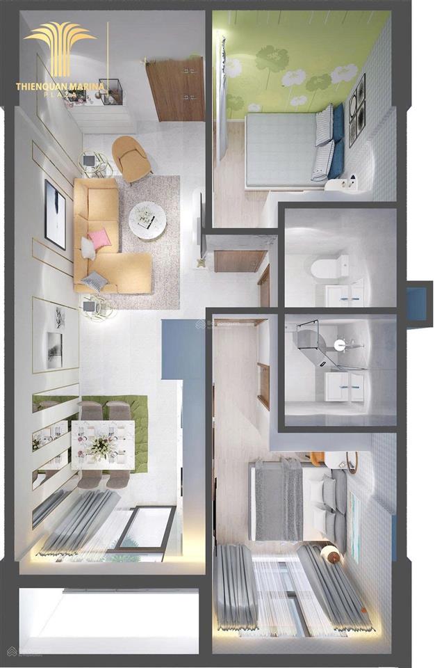 Bán cc thiên quân marina plaza, trần bạch đằng, an khánh, 1,85 tỷ, 60m2 chỉ với hàng hot