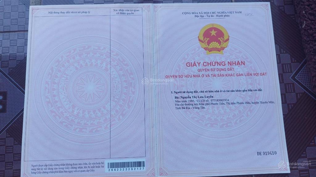 Bán đất hồ tràm kế đường oda 2 mặt tiền đường lớn 21m và 6m, cách ngã tư hồ tràm 200m