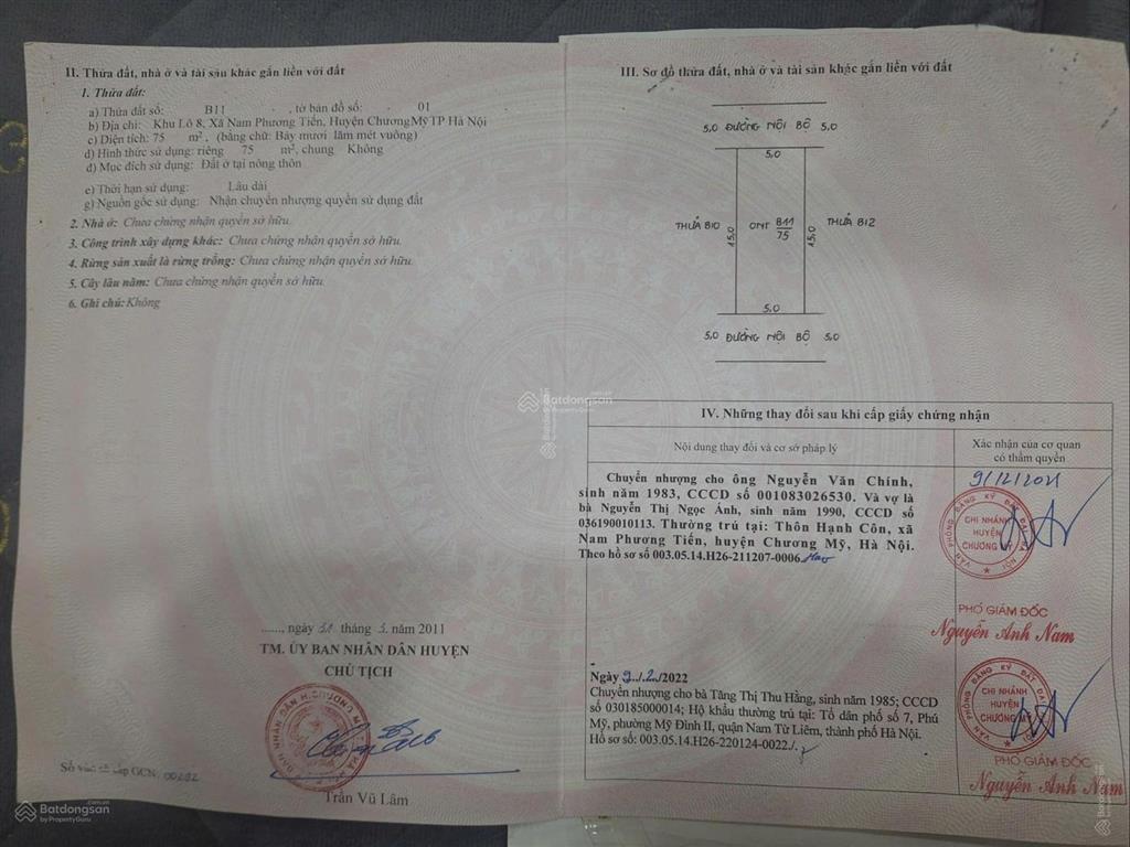 Bán nhanh 75m2 full tổ cư. đất đấu giá thuộc làn 2 đường hồ chí minh. đc chợ cá xã xuân mai hà nội