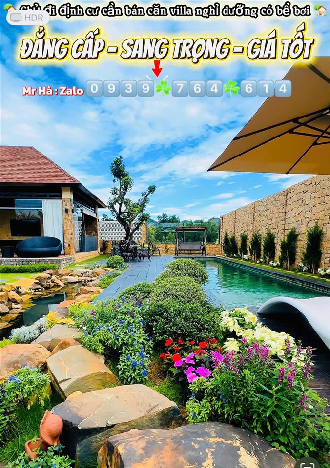 Chủ định cư chuyển nhượng villa nghỉ dưỡng sân vườn cao cấp có hồ bơi riêng tại lâm đồng