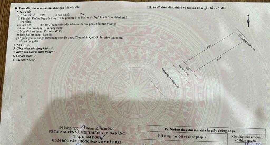 Mặt tiền nguyễn duy trinh, khu tân trà sát biển
