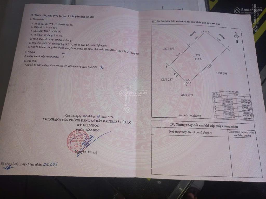 Chỉ 1 tỷ 050tr đất nghi hòa cửa lò hàng hiếm đã có sổ 1 lô duy nhất