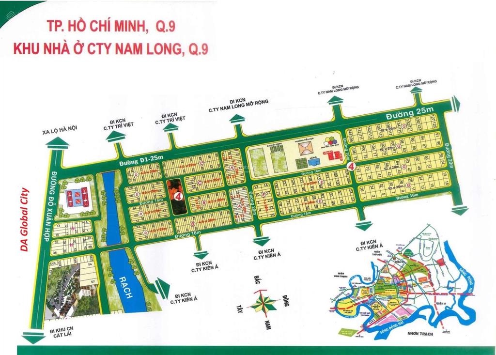 Chuyên đất nền kdc nam long, (quận 9), thủ đức, đối diện global city. dt 10x20m giá 73tr/m2