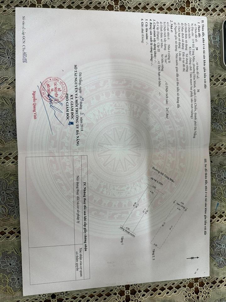 Nắm chủ gửi bán nhà 3 tầng mặt tiền hồ tùng mậu trục thông biển nguyễn tất thành. 0935 110 ***