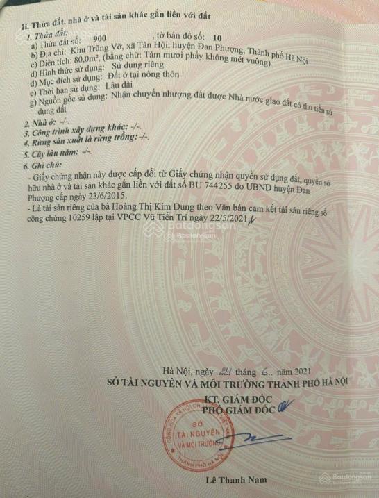Bán đất tại đường khu dân cư trũng vỡ, sát vinhomes đan phượng