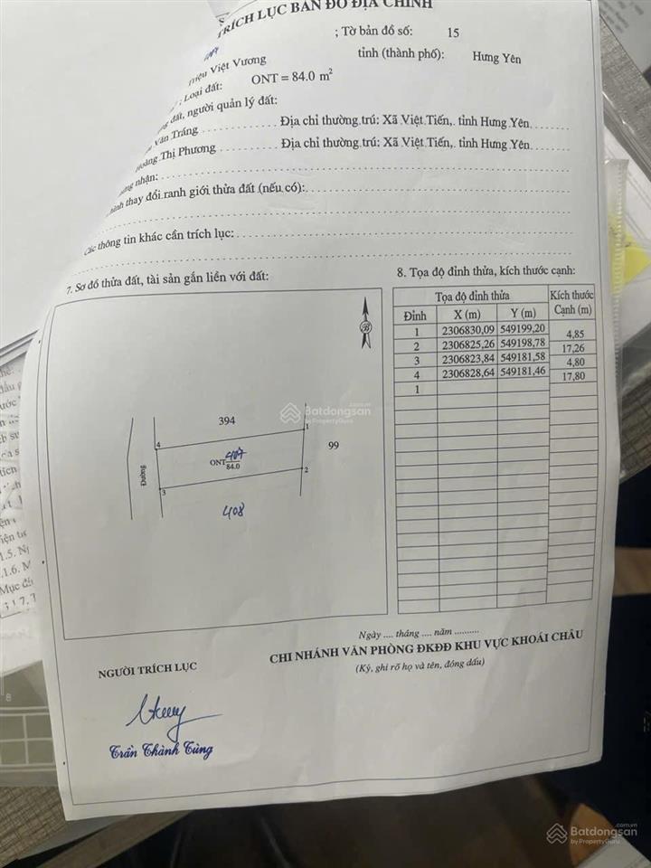 Bán nhanh 84m2 đất ở 100% tại ông đình, khoái châu, đường thông thoáng, ô tô chạy vòng quanh