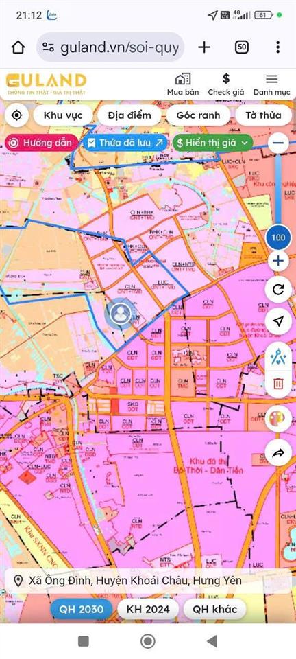 Bán nhanh 84m2 đất ở 100% tại ông đình, khoái châu, đường thông thoáng, ô tô chạy vòng quanh