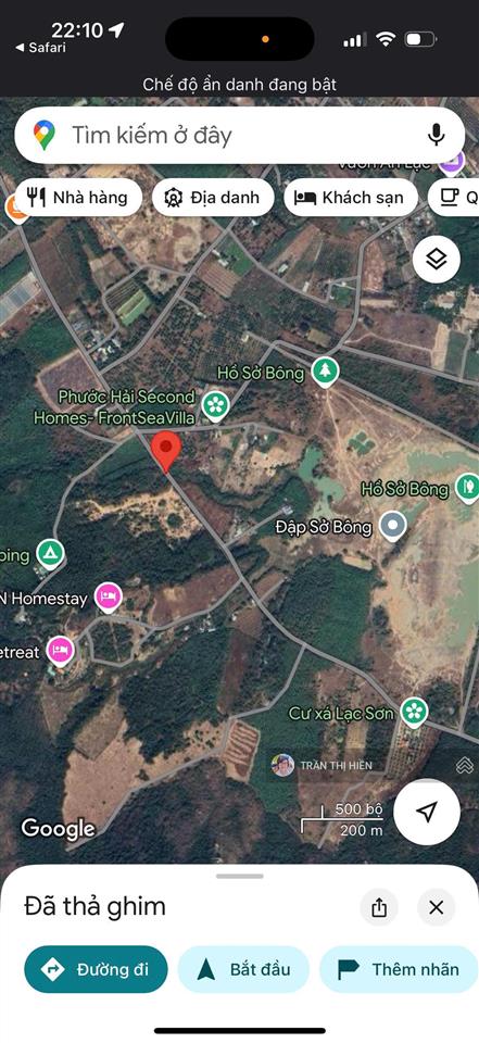 Mặt tiền phước hưng  phước hải  đối diện hồ sở bông  thị trấn phước hải  1mẫu1 68m mặt tiền