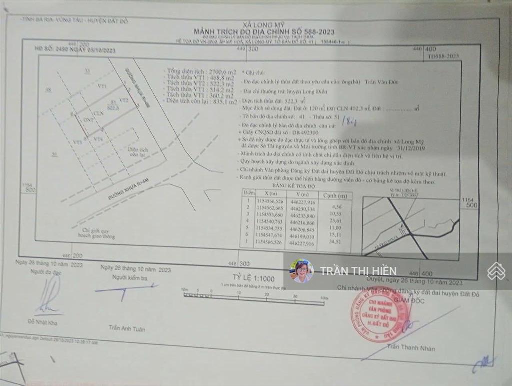 Phước hải  tp hcm, cách biển chỉ 5km, 522m2 15x35m sẵn 120m2 thổ cư