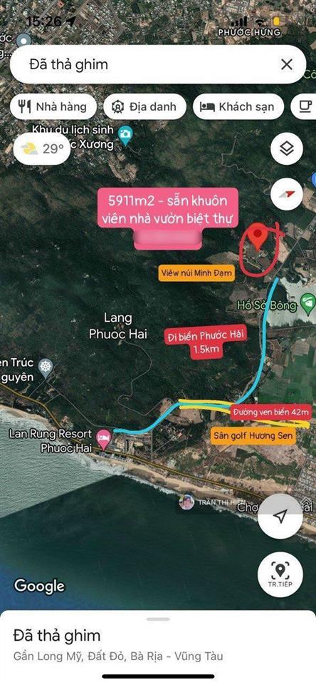 Siêu phẩm nhà vườn biệt thự 6000m2 nghỉ dưỡng ven núi minh đạm  gần biển phước hải  tp hcm
