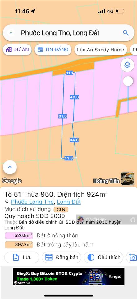 Khu nhà vườn biệt thự ngay đường nguyễn huệ phước long thọ  924m²  1,7 tỷ