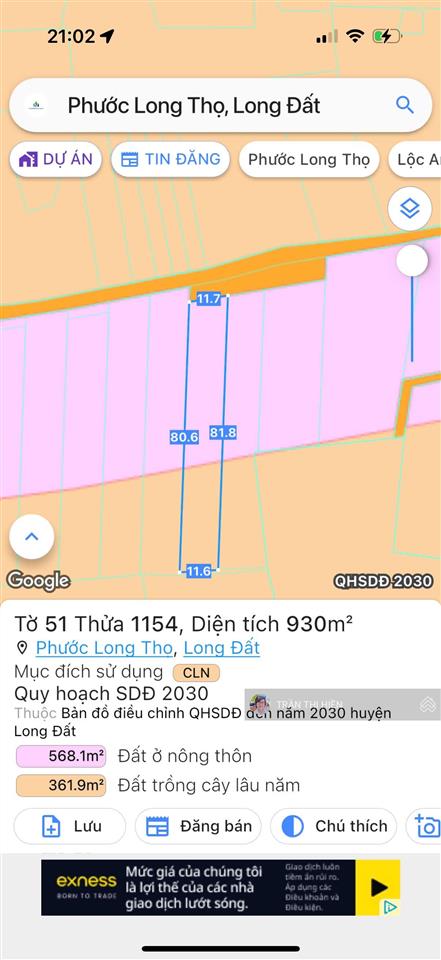 Khu nhà vườn biệt thự ngay đường nguyễn huệ phước long thọ  924m²  1,7 tỷ