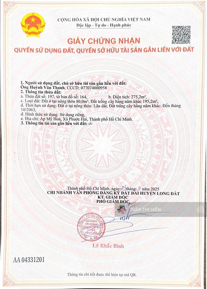 Thị trấn phước hải  view núi minh đạm gần hồ sở bông đi biển phước hải chỉ 5 phút  10x27m  2.1tỷ