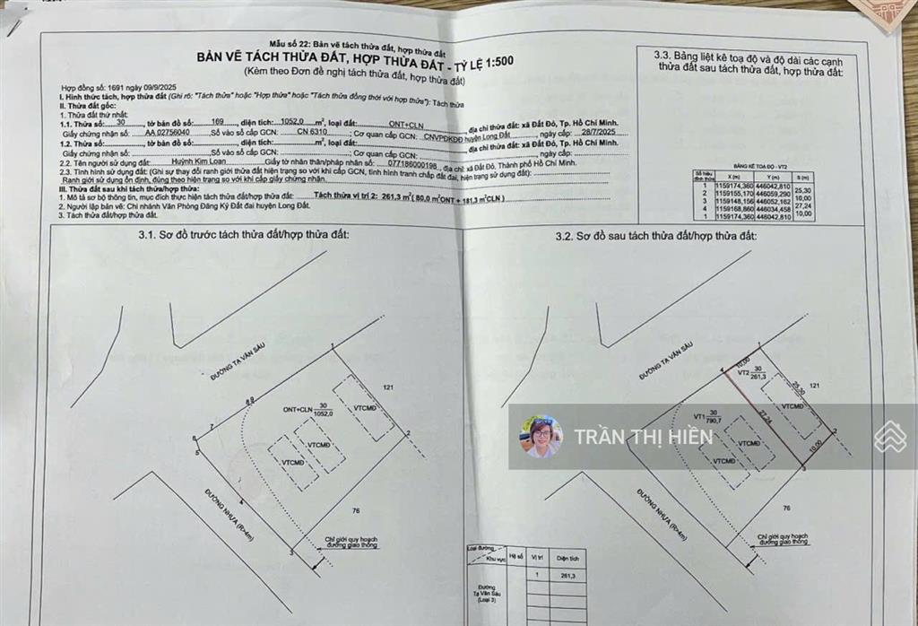 Mặt tiền đường tạ văn sáu  trung tâm tt đất đỏ  10x27m  kinh doanh buôn bán