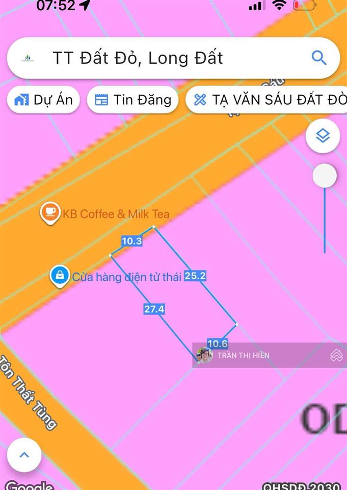 Mặt tiền đường tạ văn sáu  trung tâm tt đất đỏ  10x27m  kinh doanh buôn bán