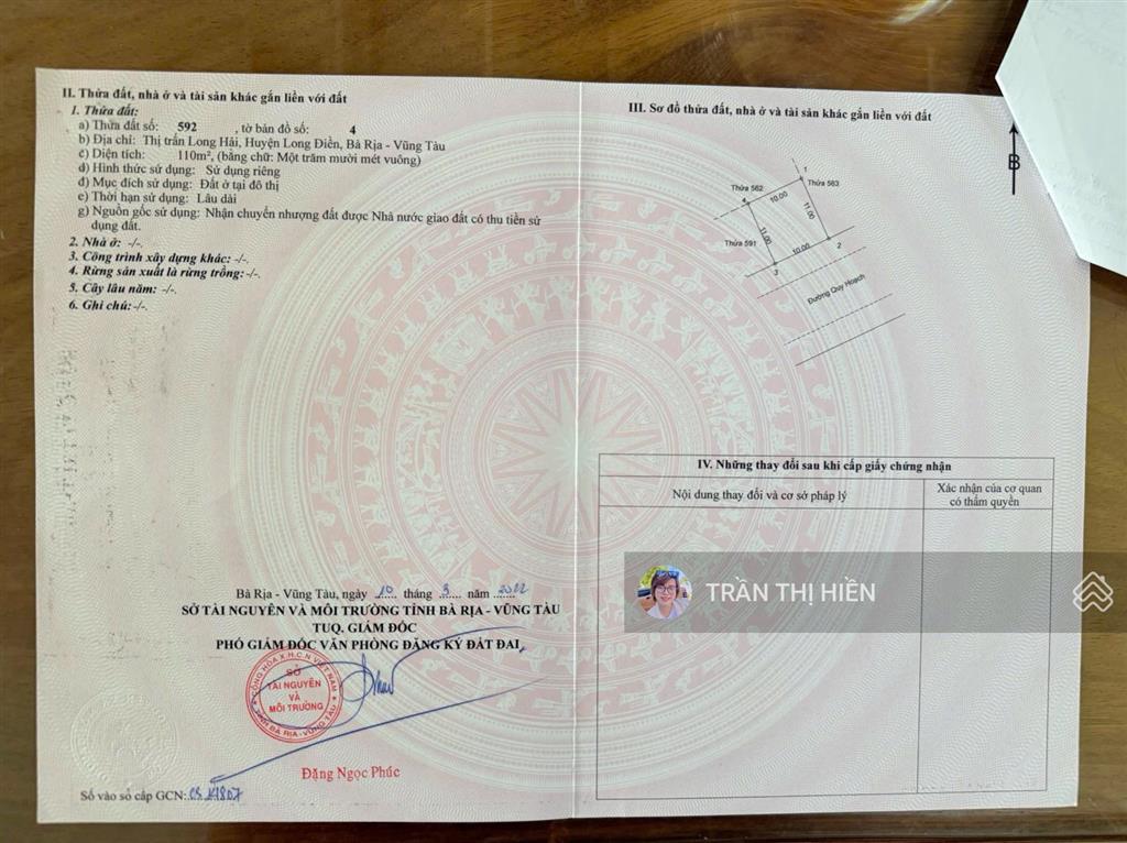 Bán nhà lô góc 2 mặt tiền điện biên phủ  tái định cư long hải  20m x 11m  cách biển chỉ 2km