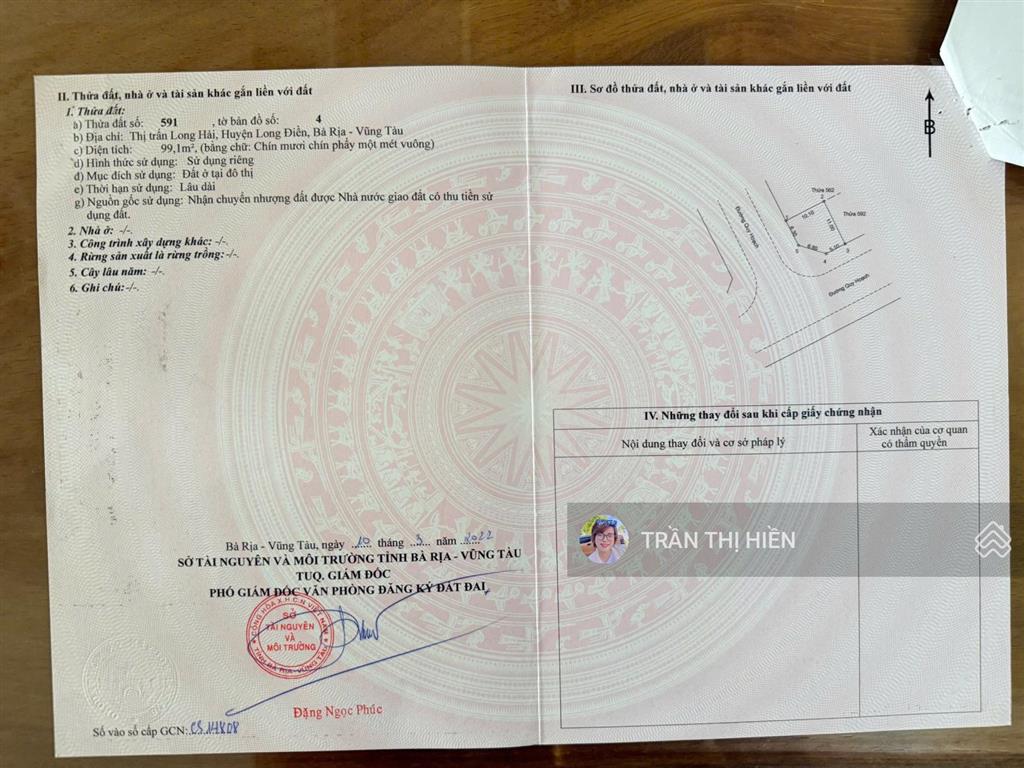 Bán nhà lô góc 2 mặt tiền điện biên phủ  tái định cư long hải  20m x 11m  cách biển chỉ 2km