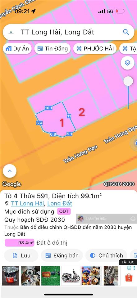 Bán nhà lô góc 2 mặt tiền điện biên phủ  tái định cư long hải  20m x 11m  cách biển chỉ 2km