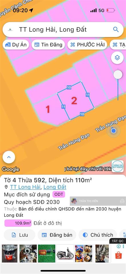 Bán nhà lô góc 2 mặt tiền điện biên phủ  tái định cư long hải  20m x 11m  cách biển chỉ 2km