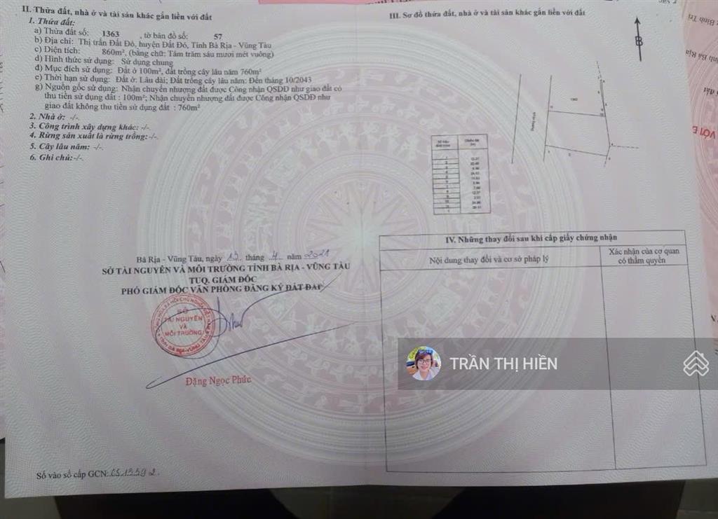 Mặt tiền đường số 3  lê duẩn trung tâm xã đất đỏ  tp.hcm  dt 860m2  ngang 21m x 37m nở hậu 24m