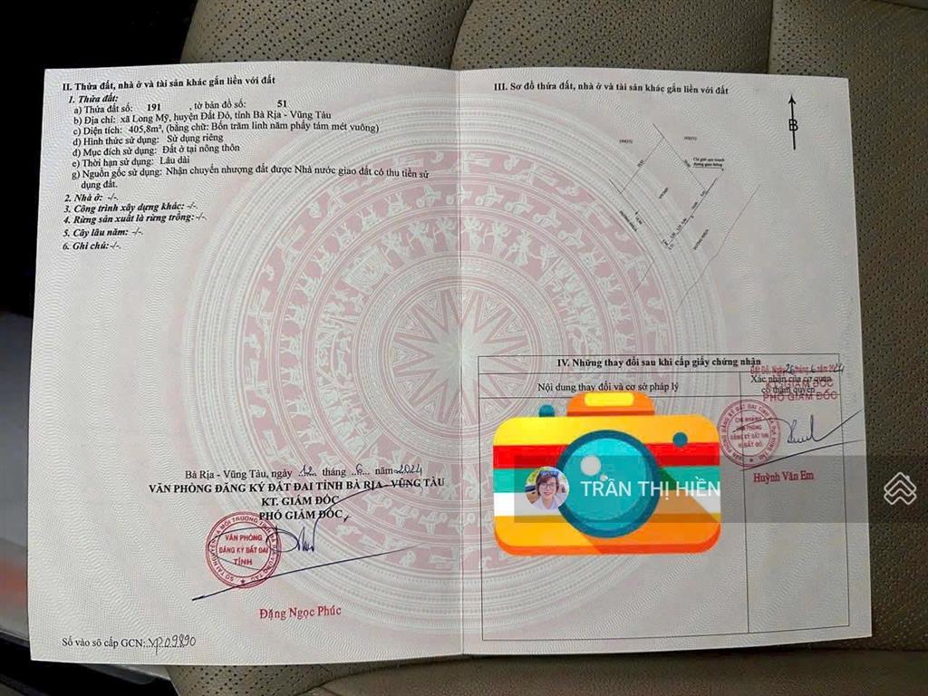 Lô góc 20m x 20m siêu phẩm  mặt tiền đường ven biển vũng tàu bình châu  trung tâm phước hải