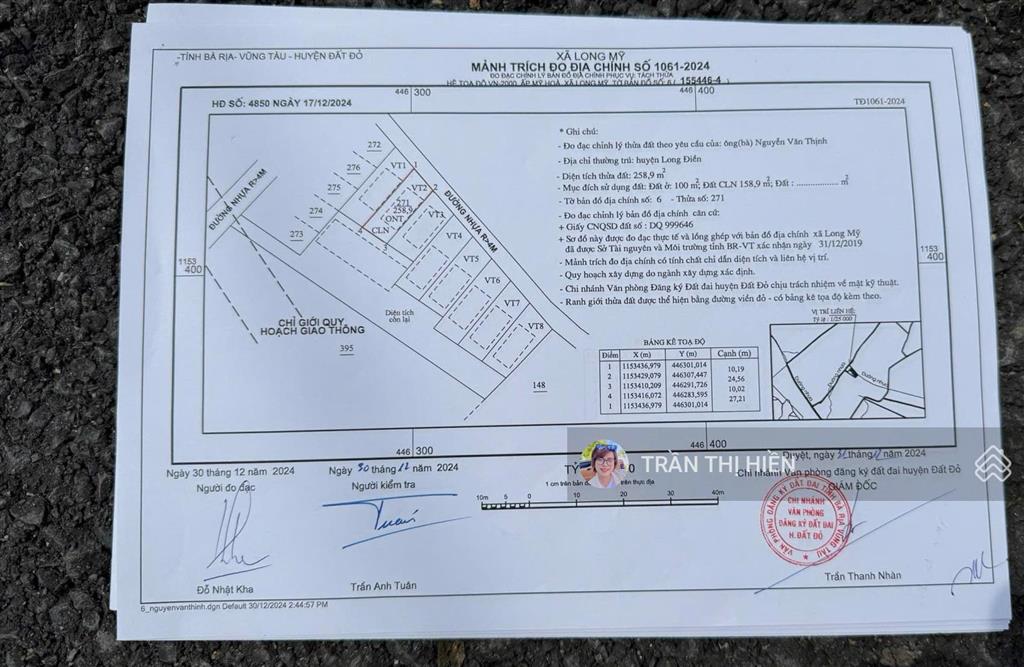 Thị trấn phước hải  ngay hồ sở bông  cách lan rừng resort chỉ 3km  dt 10x26m = 258m2