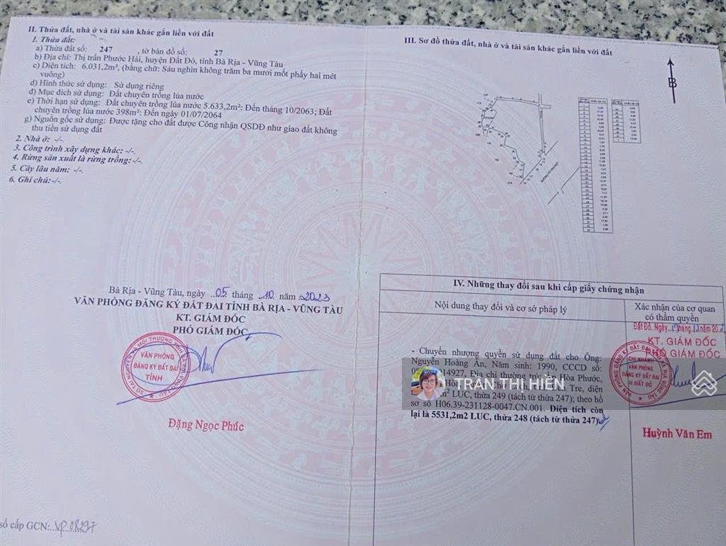 Mặt tiền đường ven biển, vũng tàu bình châu  đối diện khu qh sân golf hương sen  dt 5531m2 lô góc