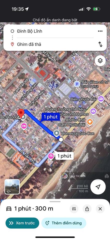 Đường trần văn mầu  tái định cư phước hải  brvt đi bộ ra biển 300m. dt 157m2  8x20m full thổ