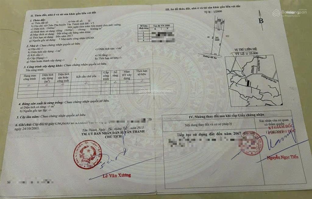 Bán 5307m2 châu pha, tp. phú mỹ, đất 2 mặt tiền