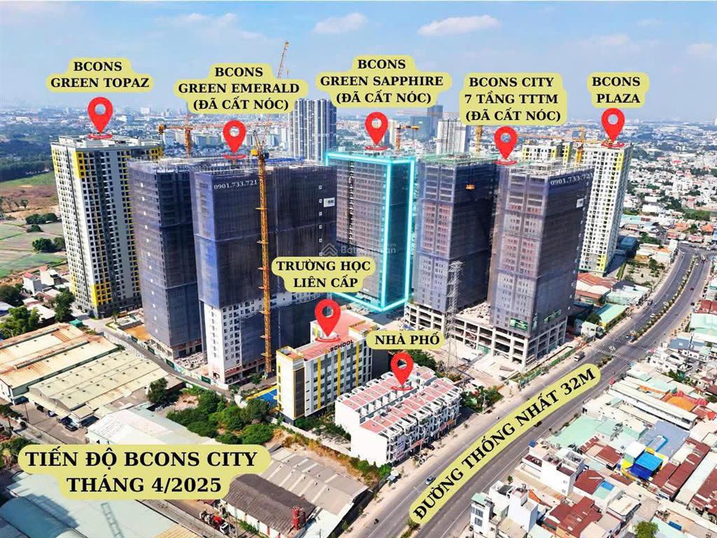 Chính chủ gửi bán căn nhà phố bcons mặt tiền thống nhất, dt 92m2. giá bán 12.5 tỷ. đẹp nhất bcons