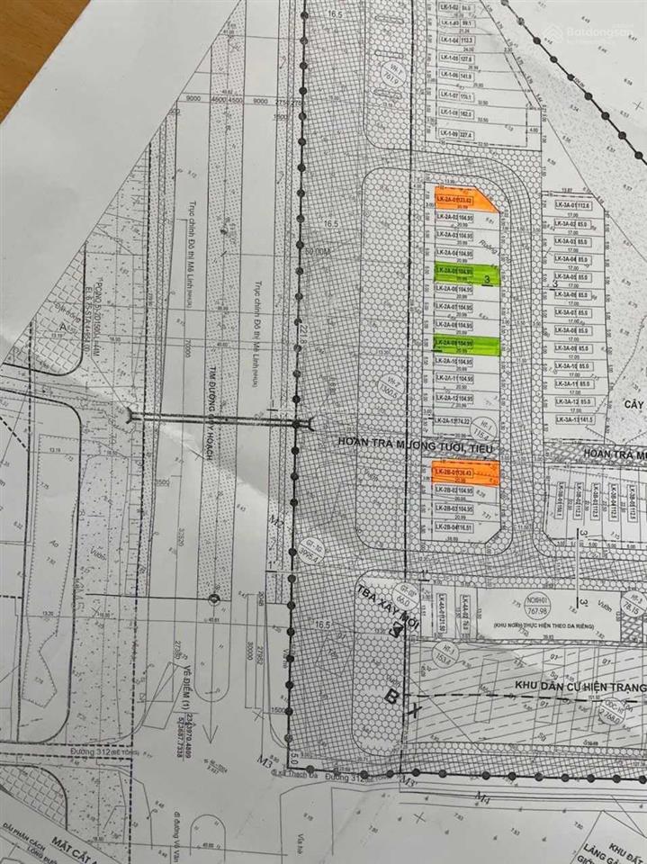 Bán lô góc siêu đẹp mặt đường trục chính đô thị mê linh rộng 100m, hè rộng 20m. đấu giá tam đồng